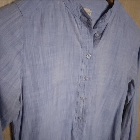 J. Crew Light Blue Half Button Down Tunic XS - Picture 3 of 6